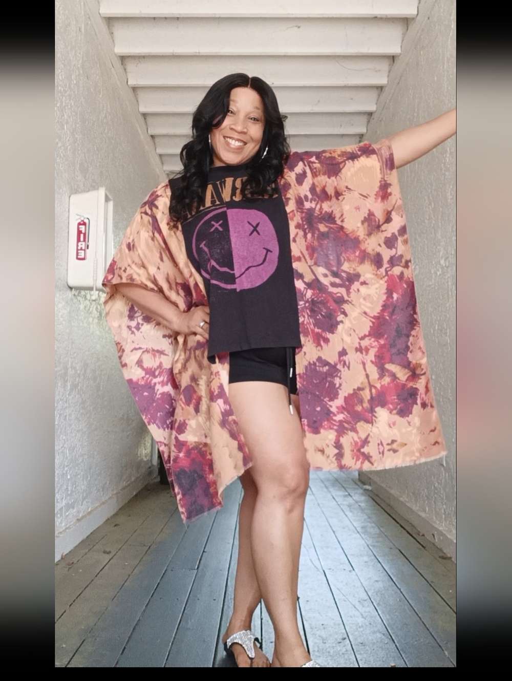 Upcycled Nirvana Graphic Tshirt Poncho - Picture 5 of 8